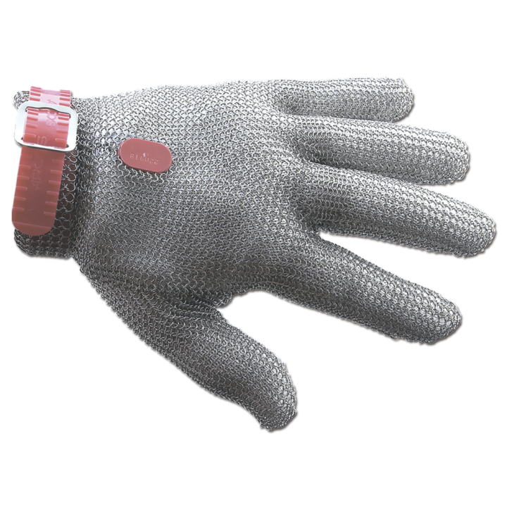 GUANTE DE PROTECCIÓN INOX COLOR ROJO TALLA 3-M