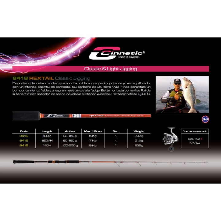 CINNETIC REXTAIL Classic Jigging 1,80 mètres 8418