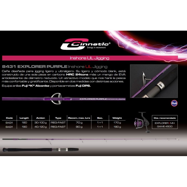 CINNETIC EXPLORER VIOLA Inshore UL Jigging 8431