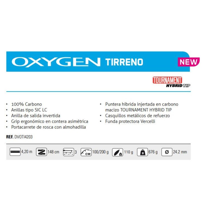 Canne VERCELLI O.TIRRENO 4.20m Pointe hybride