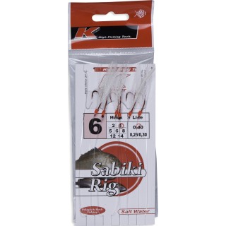 SABIKI RIG SQ 6047 RED KALI 6 ANZUELOS
