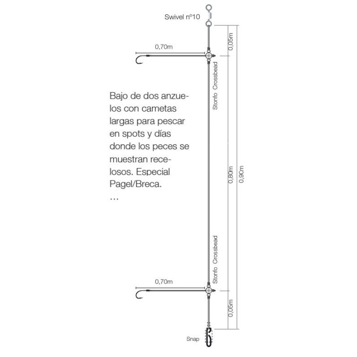 UNTERSEITE FLUOROCARBON (2 HAKEN)