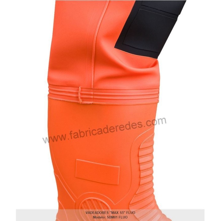 Orange fluo MAX S5 waterproof wader