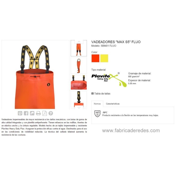 Orange fluo MAX S5 waterproof wader