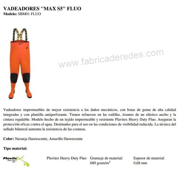 Orange fluo MAX S5 waterproof wader
