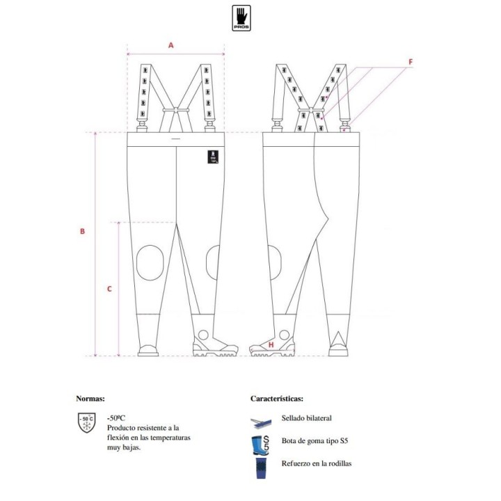 Cuissarde imperméable orange fluo MAX S5