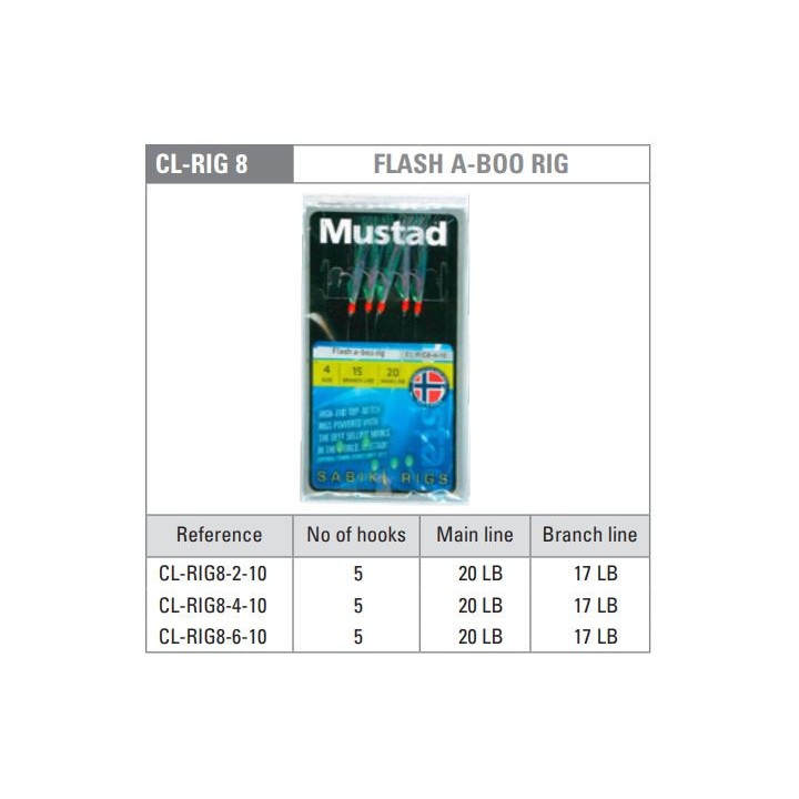 Mustad sabiki FLASH A-BOO RIG (5 alçapões)