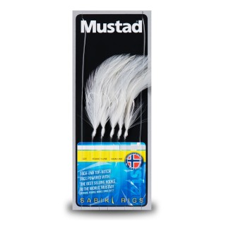 Mustad sabiki pluma blanca (5 anzuelos)