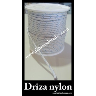 Braided nylon rope for nautical and anchoring.