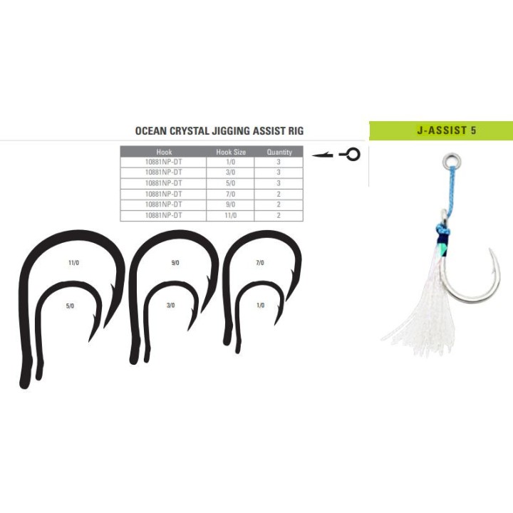 Mustad OCEAN CRYSTAL JIGGING ASSIST RIG Haken