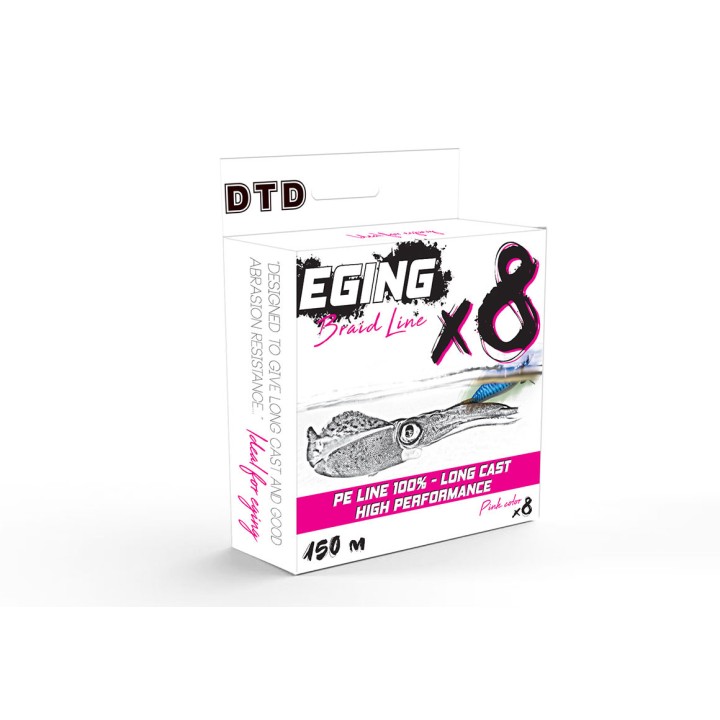 GEFLOCHTENES DTD EGING X8 ROSA 150 Meter