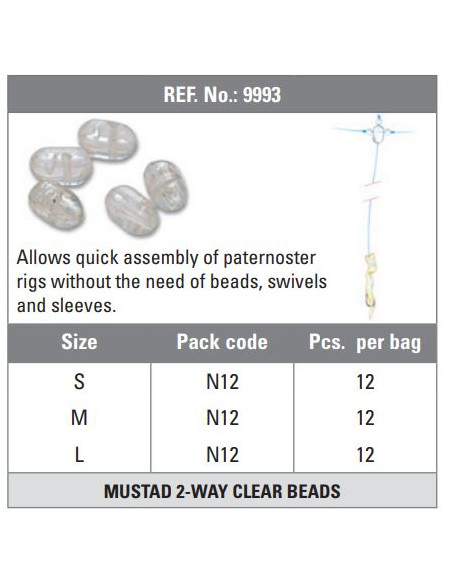 Mustad 2 Way Clear Beads 9993