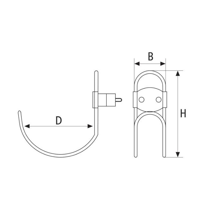 Lifebuoy support with elastic rope