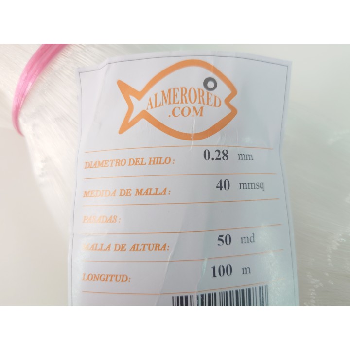 Netz 0.28mm x 40mmsq x 50md x 100m, Weiß