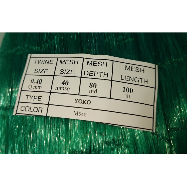 Rede 0,40mm x 40mmsq x 80md x 100mts Verde