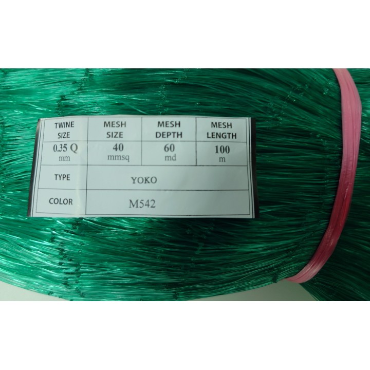 Filet 0.35mm x 40mmsq x 60md x 100mts Vert