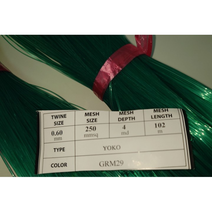 Red 0.60mm x 250mmsq x 4md x 100 mts Verde