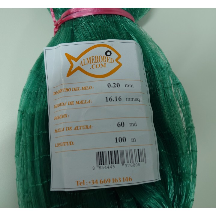 Net 0.20mm x 16.16mmsq x 60md x 100mts green