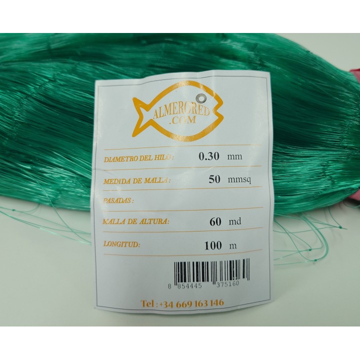 Net 0.30mm x 50mmsq x 60md x 100mts Green