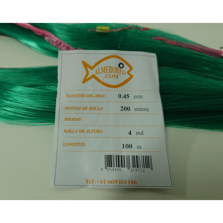 Net 0.45mm x 200mmsq x 4md x 100mts Green