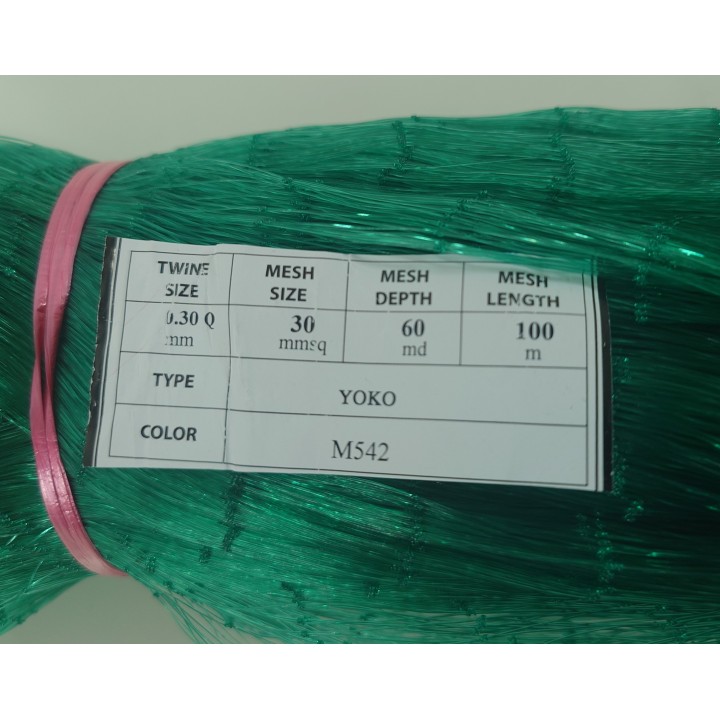 Filet 0.30mm x 30mmsq x 60md x 100mts Vert