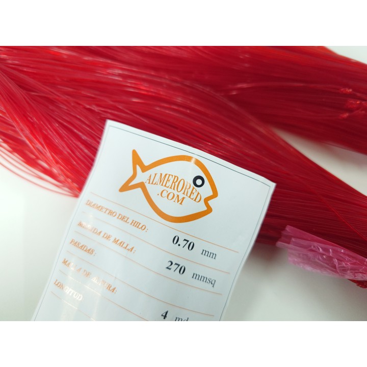 Net 0.70mm x 270mmsq x 4md x 100m Red