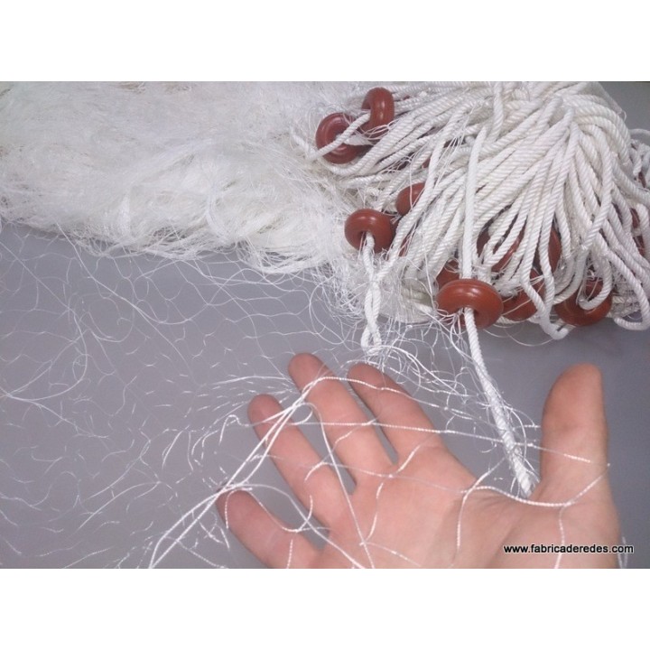 Professional trammel net 210/4 6/20 mesh and rope with lead core.