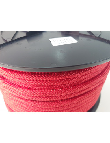 Corde nylon tressée 10mm x 100m rouge