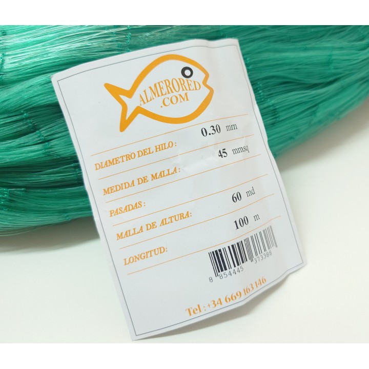 Net 0.30mm x 45mmsq x 60md x 100mts Green