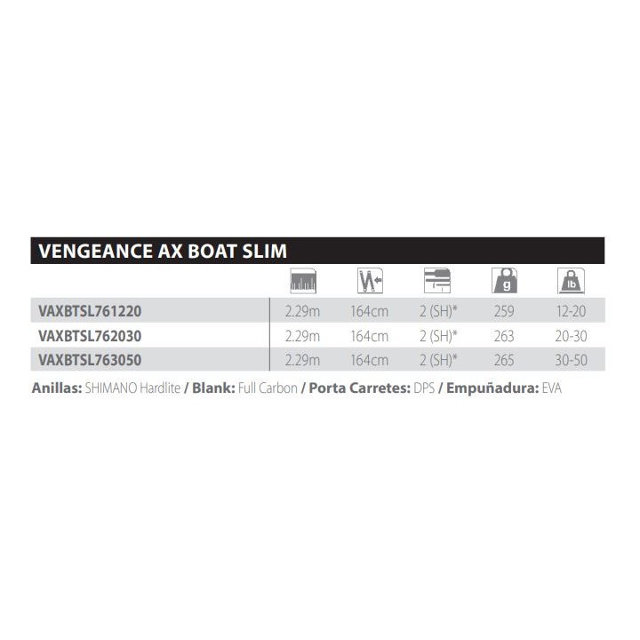 Vengeance AX Boat Slim 2,29m 1+1Stk