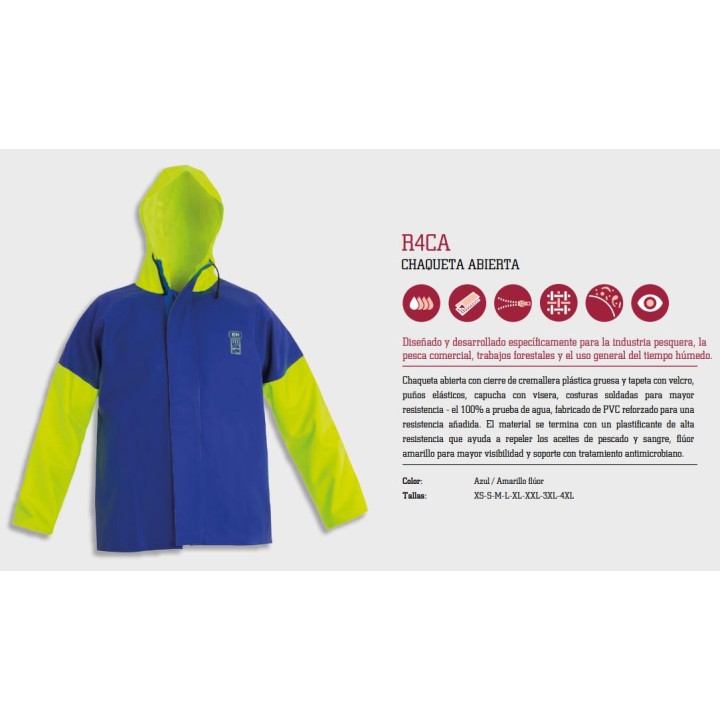 Chaqueta con cremallera FLUO-AZUL