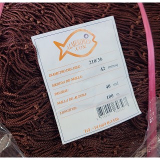 Filet 210/36 X 42MMSQ X 40MD X 100MTS marron