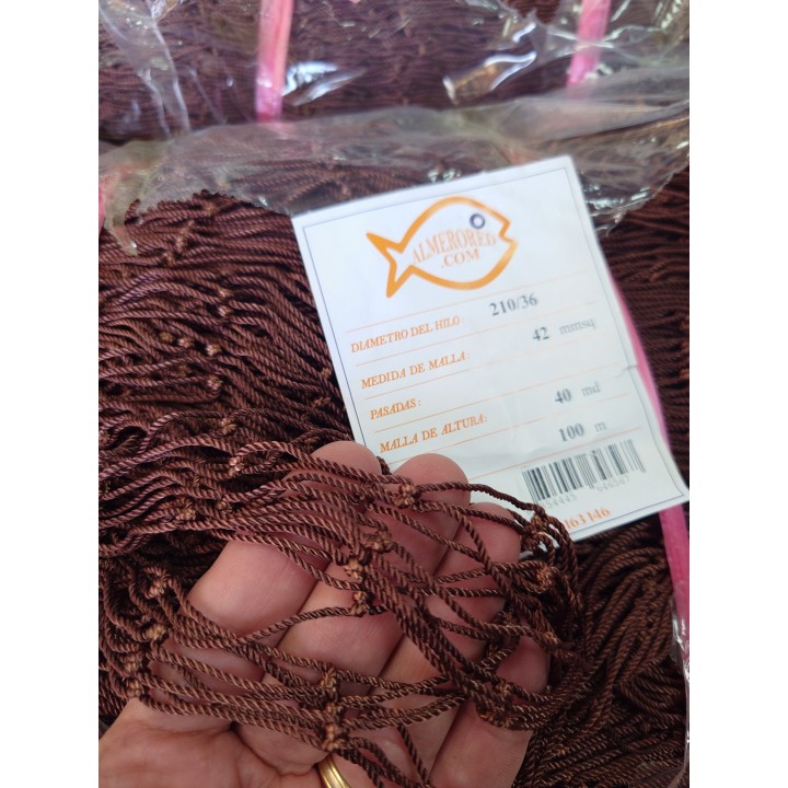 Filet 210/36 X 42MMSQ X 40MD X 100MTS marron
