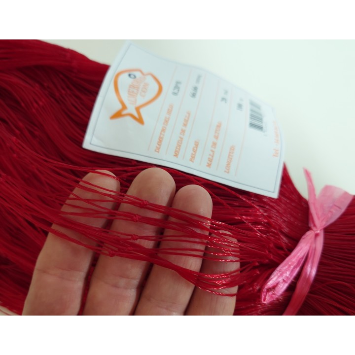 DK YOKO Multinono Net: 0.20mm x 8, 66.66mmsqMesh, 20md, 100m - Red