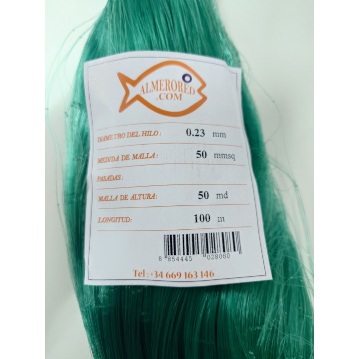 ALMERORED 0.23mmRete: maglia 50mmsq, profondità 50md, lunghezza 100m,
