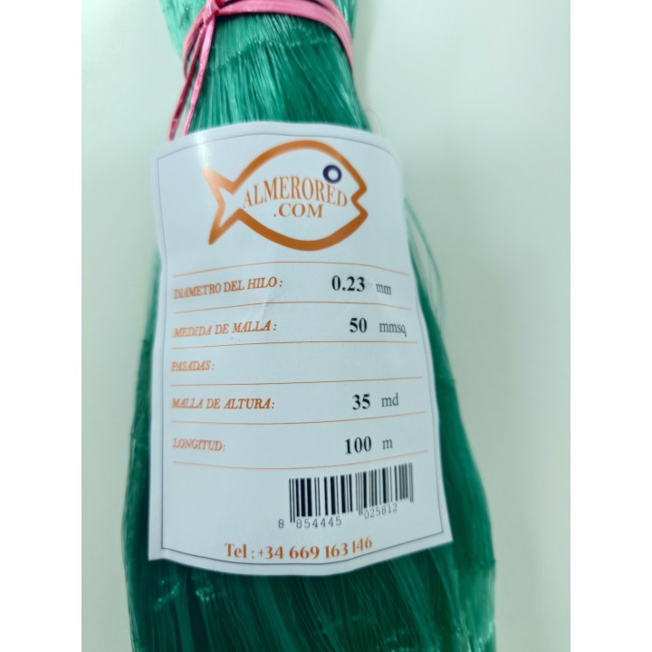 ALMERORED 0.23mmnette : maille de 50 mm², profondeur de 35 md, longueur de 100 m