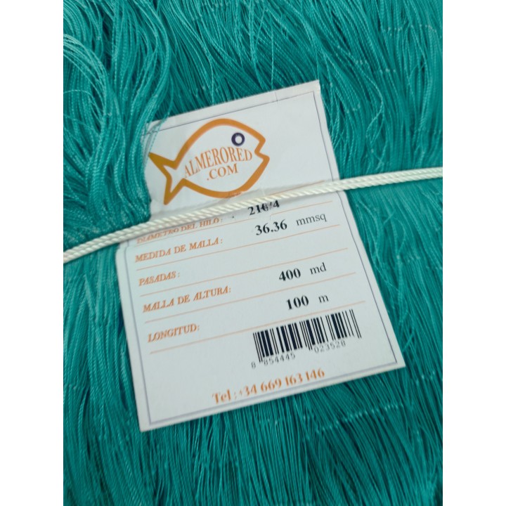 Nylon Net Double Knot 210/4: 36.36mmMesh, 400md Depth, 100mts.