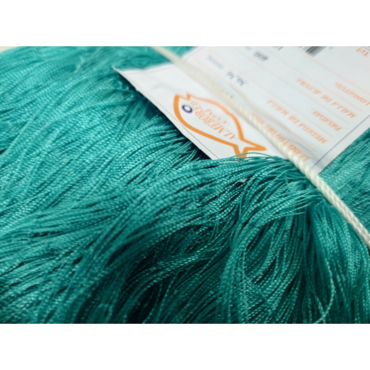 Filet en nylon double noeud 210/4 : maille 36.36mm, profondeur 400md, 100mts.