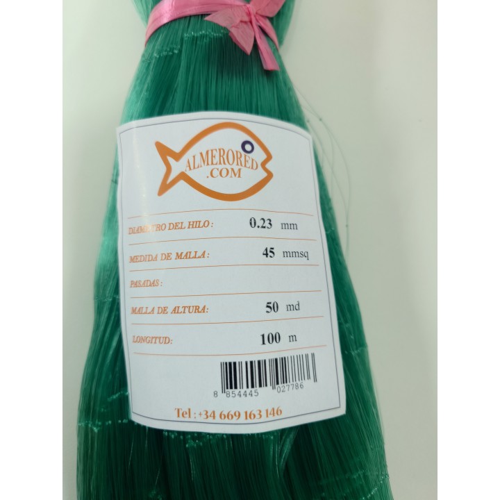 Red ALMERORED 0.23mm: malla 45mmsq, 50md Profundidad, 100m Longitud