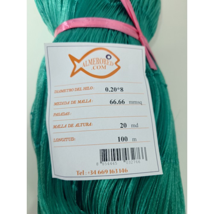DK YOKO Multinonofilament Net: 0.20mm x 8, 66.66mmsqMesh, 20md, 100m