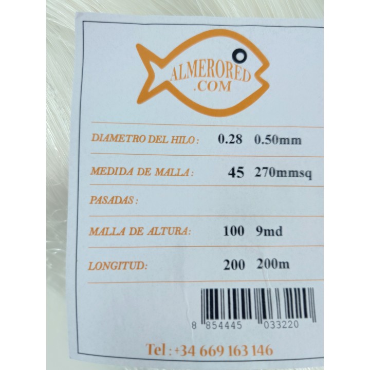 Rete preassemblata ALMERORED: Prestazioni eccezionali per la pesca professionale