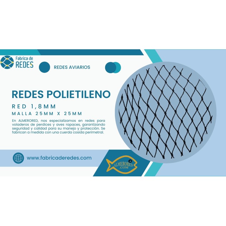 Rede de Polietileno Preta 25mm x 25mm - Ideal para Parques de Voo e Aves