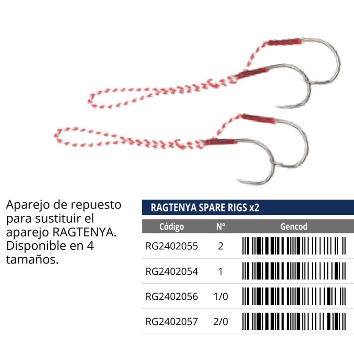 RAGTENYA SPARE RIGS RAGOT - Appareils de rechange en 4 tailles disponibles