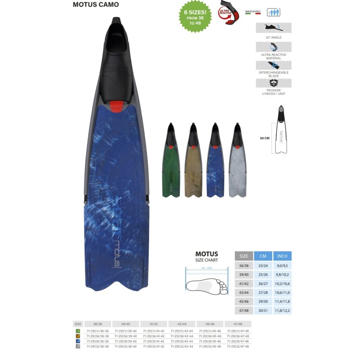 Aletas largas Seac Motus - Confort y rendimiento superior