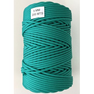 Cuerda de Polietileno 5 mm x 200 m Trenzada con Alma - Color Verde
