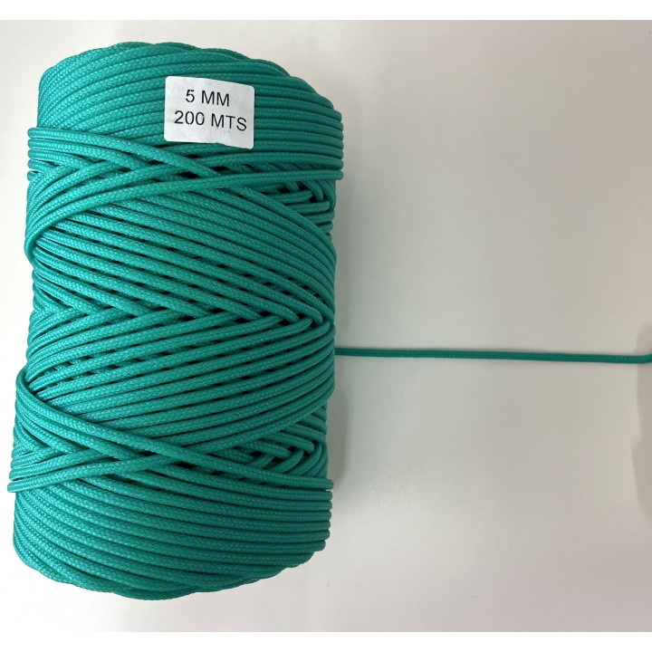 Cordon en polyéthylène 5 mm x 200 m Tendance avec Âme - Couleur verte
