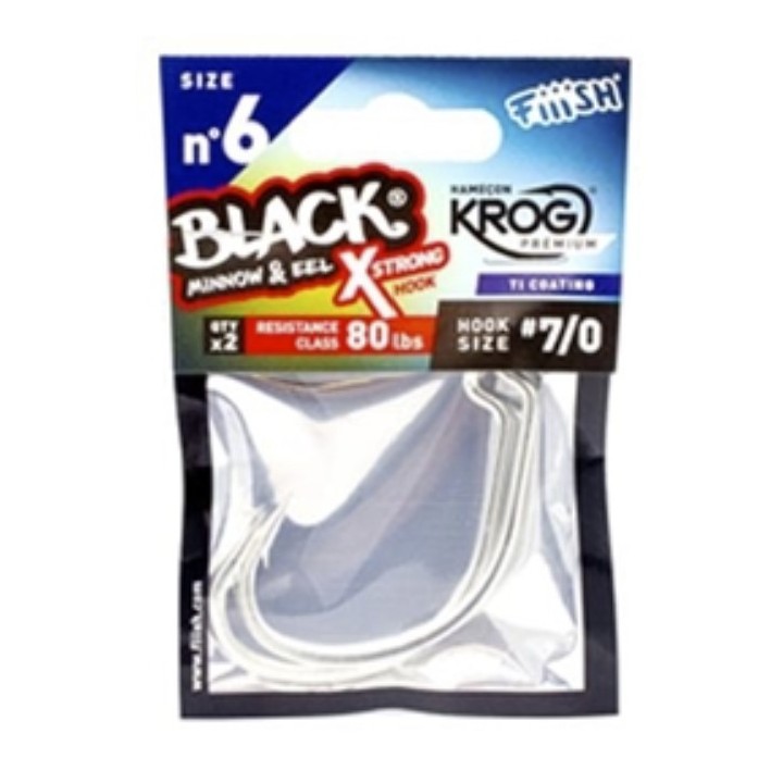 Gancho nº 6 Black Minnow 80Lb: Força e Eficiência para Pesca