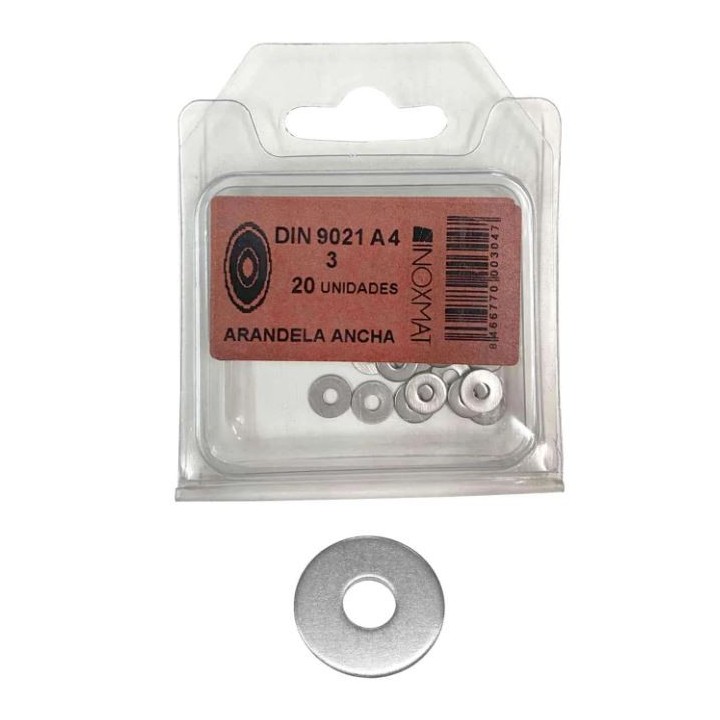 DIN 9021 Wide flat wash - Blíster for efficient use