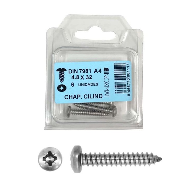 DIN 7981 Tornillo rosca chapa cilíndrico phillips - Blíster práctico