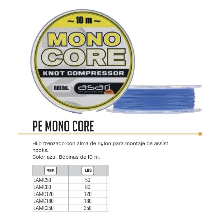 PE MONO CORE Trenzado 10 metros Color Azul